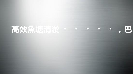 高效魚塘清淤，巴洛仕設(shè)備助力生態(tài)養(yǎng)殖